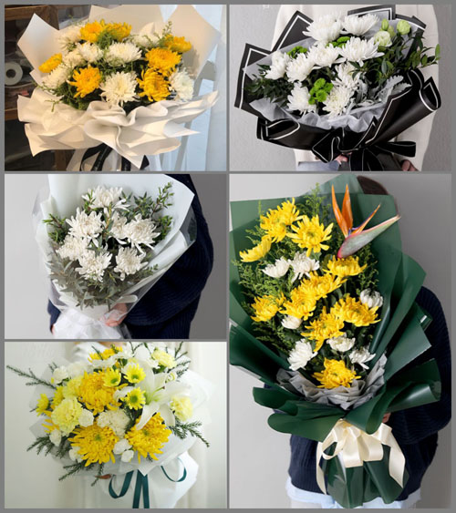 山东莱芜莱城区高庄街道后王家峪村白事花束代送